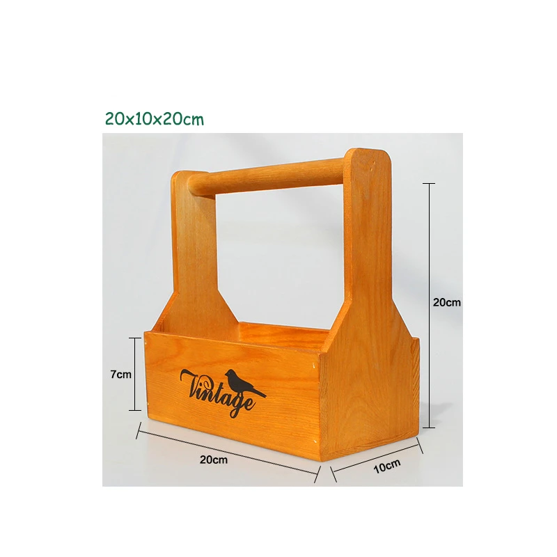 Zakka садовый поддон из натурального дерева с ручкой портативные цветочные горшки