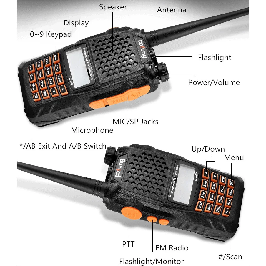 baofeng UV 6R UV6R для cb комплект рация 2 шт 10 км автомобильная портативная рации ham