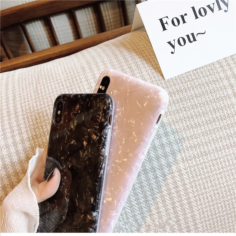 Чехол глянцевый мраморный чехол для samsung Galaxy S10 s9 s8 plus S10lite note9 8 S7 ракушка
