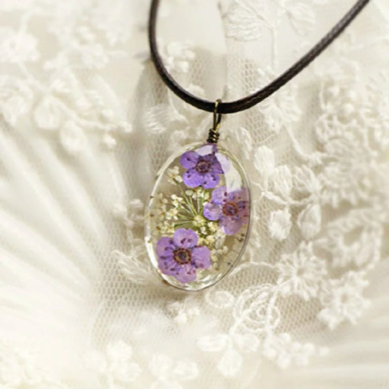 3 стиля настоящие сухие цветы ожерелье натуральные нарциссы время купола