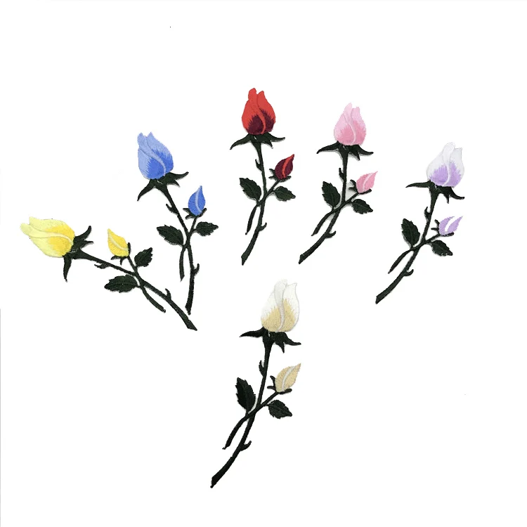 1 шт. маленький нашивки в виде цветков розы с помощью утюга аппликацией и вышивкой