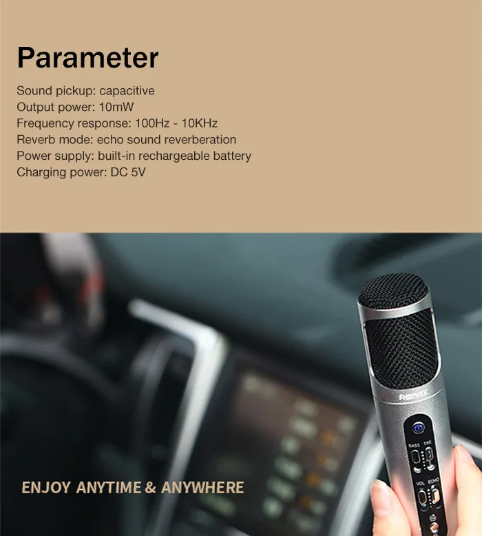 REMAX k02 DC 5 в микрофон с шумоподавлением пение инструмент подходит для KTV встречи Поддержка IoS Android смартфон и ПК