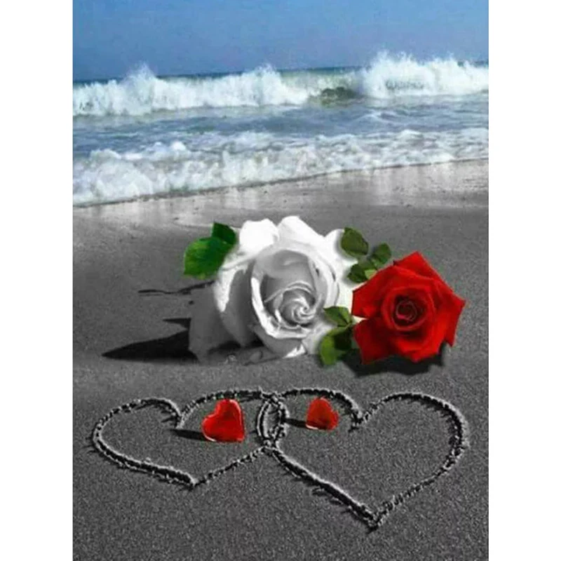 5D Diy Diamond Painting Rose Love Mosaic 3D Cross Stitch kits Sea Scenic Drill Full Home Decor Embroidery RA0843 | Дом и сад