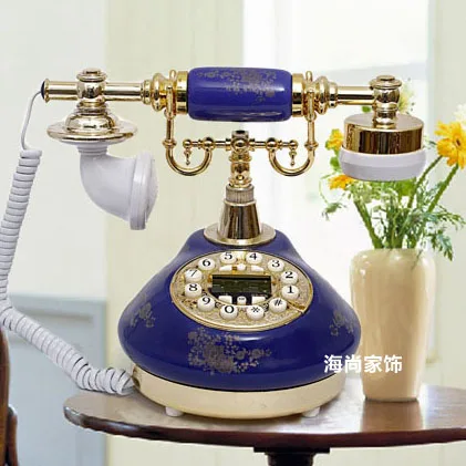 Настоящий синий и белый фарфор Европейский сад керамический антикварный телефон