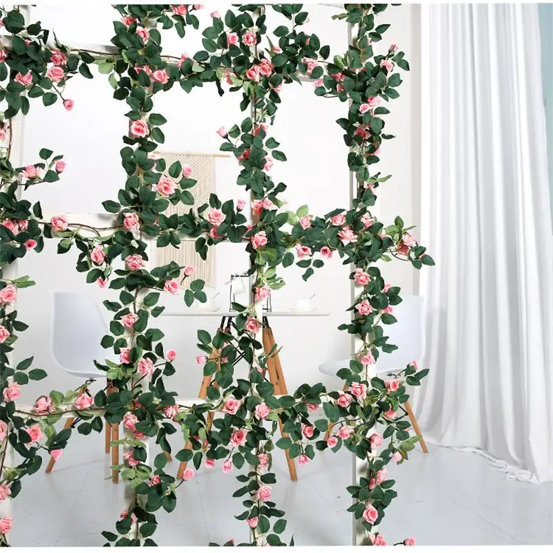 

Шелковые Розы 160 см, свадебные украшения, плющ, лоза, искусственные цветы, арочный Декор для дома с зелеными листьями, подвесная настенная ги...