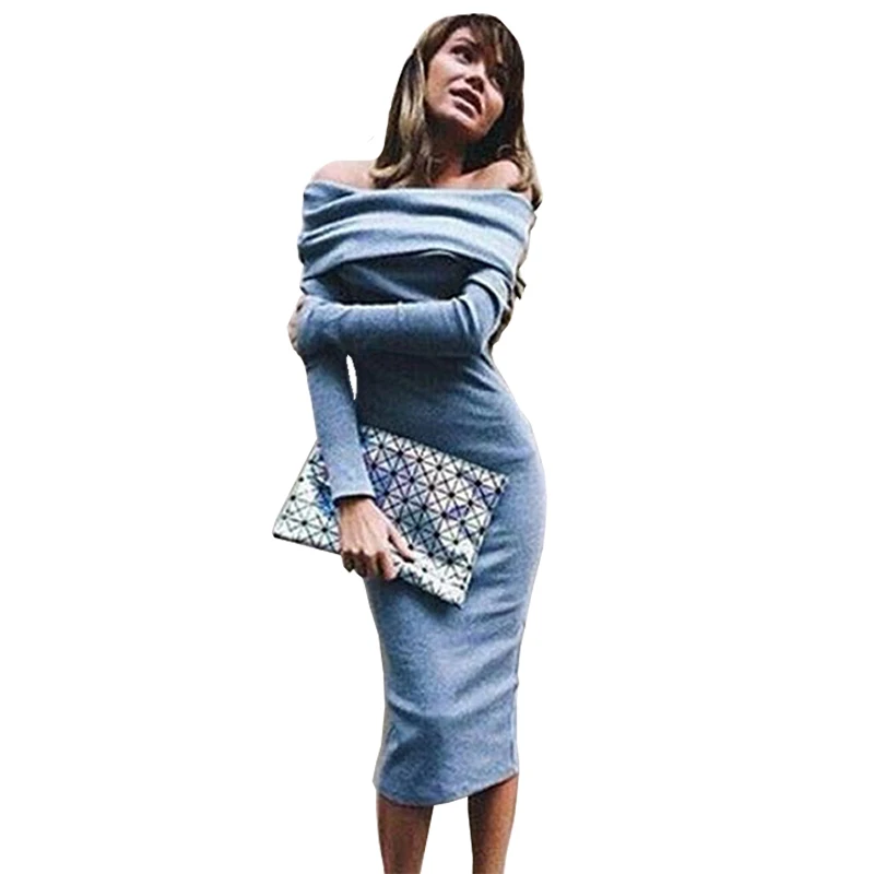 2016 новый женский тонкий свитер платье сексуальная леди свободного покроя