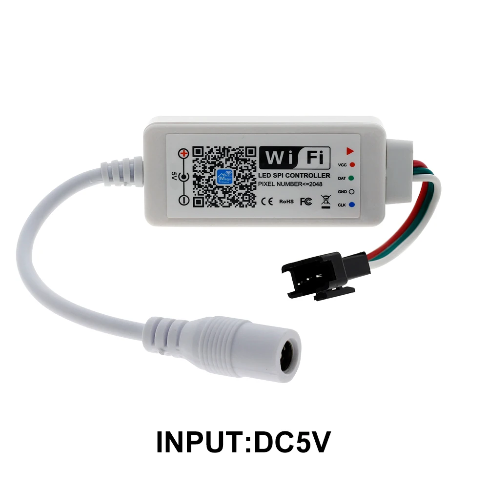 DC5V DC5-24V Wifi WS2811 WS2812B RGB Светодиодная лента светильник управление Лер Amazon Alexa/Google Phone умный голос IOS/Android приложение управление - Цвет: DC5V