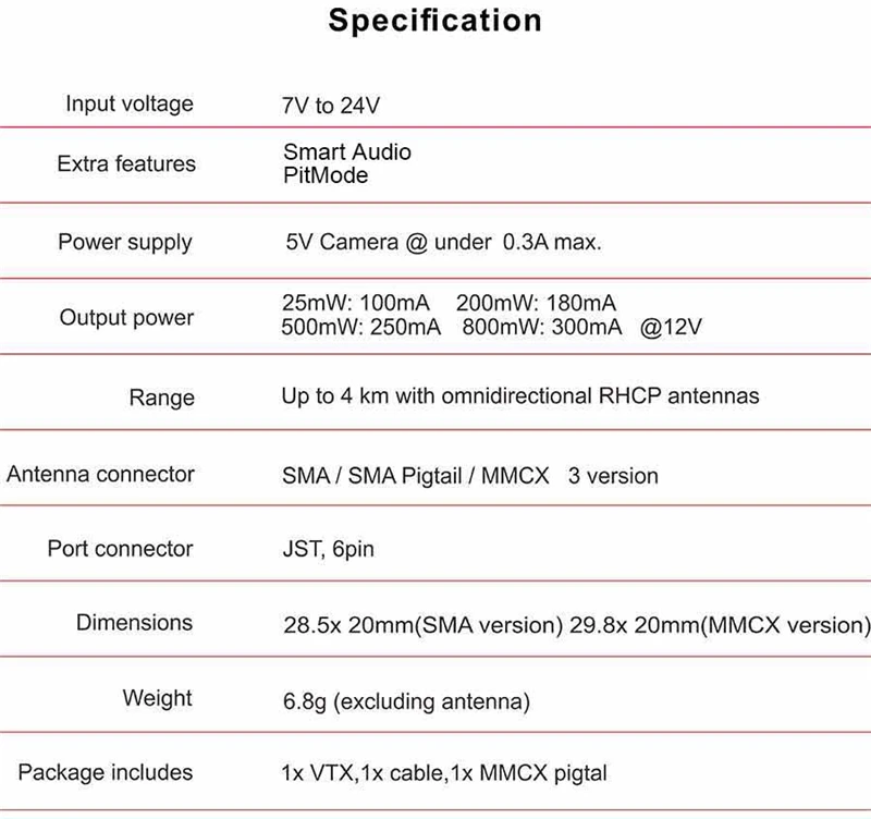 АКК X2-MX MMCX 200 МВт/500 МВт/800 mW 5,8 ГГц 37CH fpv-передатчик с Smart аудио OSD боксе режим для Drone Quadcopter