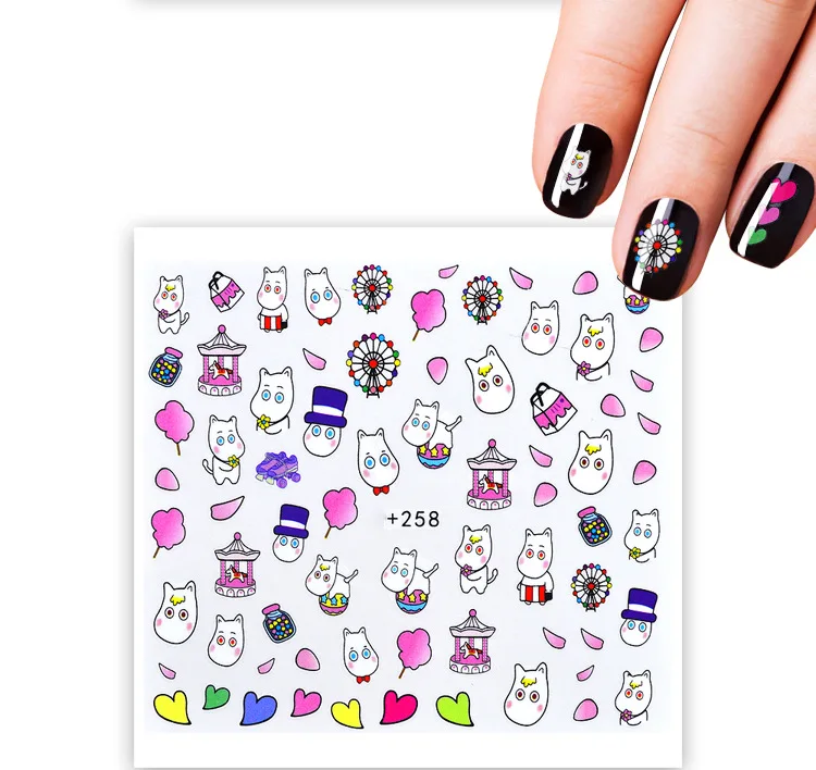 Новые экологически чистые наклейки для ногтей дети день милый мультфильм серии