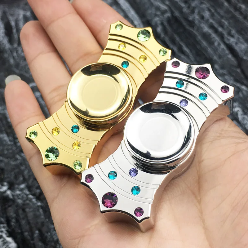 Высокое Качество Белый/Золото Бриллиант Spinner Непоседа Игрушки Металла EDC Ерзает