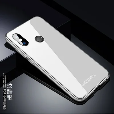 Белый Чехлы для Xiaomi Mi 8 se Чехол Жесткий задний металлический бампер закаленный стеклянный микс 2 S чехол для телефона чехол для Xiaomi Mi 8 se металлический корпус - Цвет: Белый
