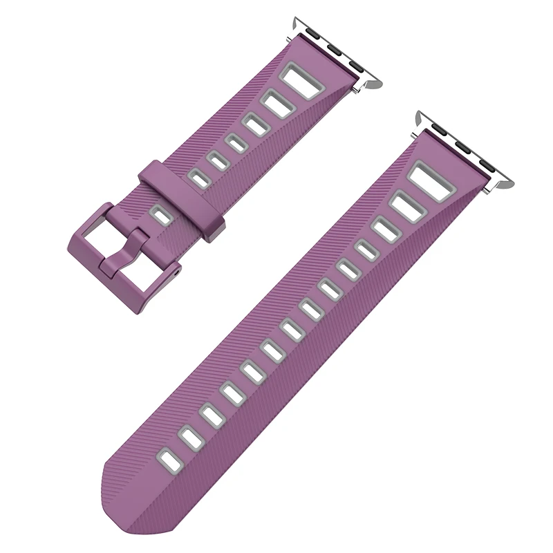 Purple Gray Mijobs 20 мм 22 мм ремешок на запястье для Xiaomi Huami Amazfit Bip BIT PACE Lite силиконовый браслет аксессуары браслет ремешок для часов - Цвет: Purple Gray