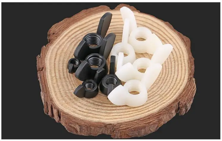100pcs DIN315 M5 Black Nylon Wing Nut m5 Hand Tighten Nylon Nut Wingnut Butterfly Nut Ingot Plastic Wing Nuts