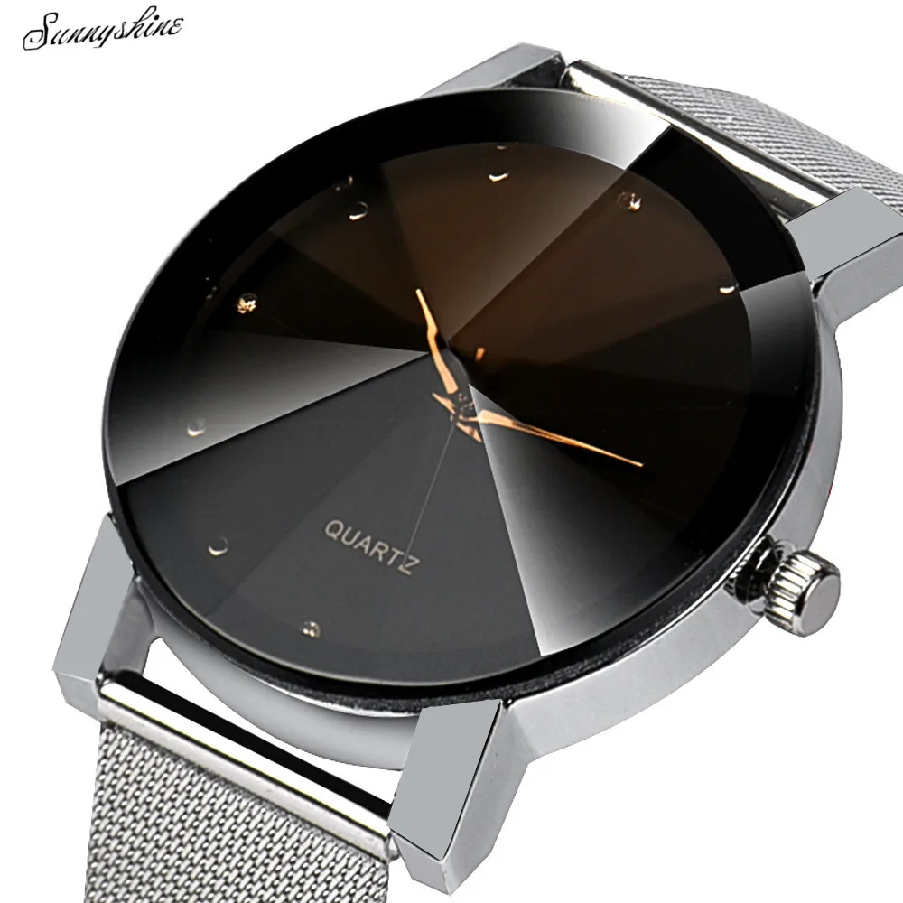 Модные женские часы из нержавеющей стали с кристаллами Аналоговые кварцевые