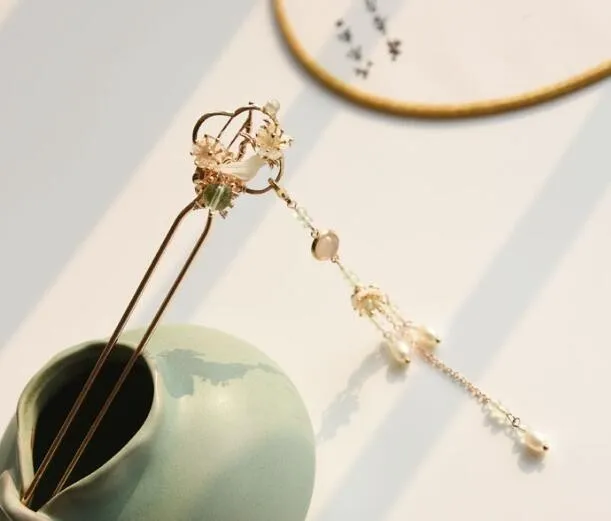 Bun one (with tassel Невесты волосы Chai шаг встряхнуть классический античный головной убор шпилька женщина Древний китайский костюм ханфу аксессуары для Ципао Ювелирная тиара - Окраска металла: Bun one (with tassel