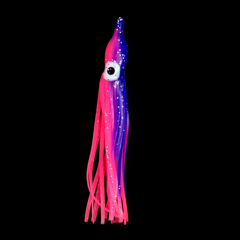 Pink Blue Осьминог юбки приманки 5 шт./лот морской рыбалки Троллинг плинтус приманка мягкий пластик джиг блеска приманка осьминога 5 см/6см7см - Цвет: Pink Blue