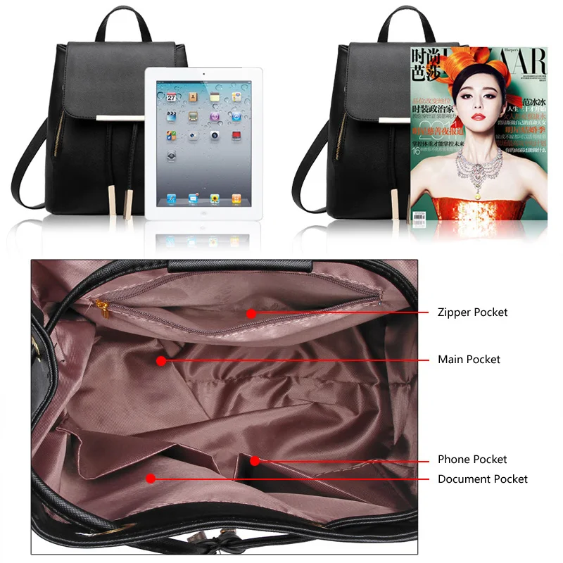 Женский рюкзак высокого качества из искусственной кожи школьные сумки для