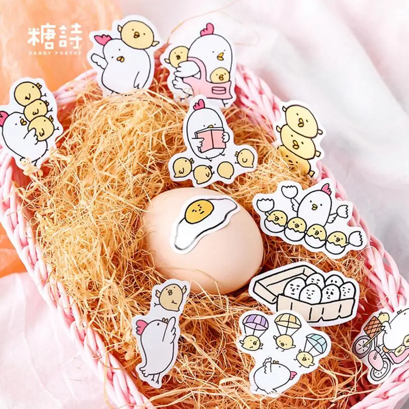 45 шт./кор. цыплёнок Goo клейкие наклейки для украшения Diy с героями мультфильмов