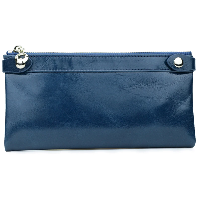 Женские бумажники из натуральной кожи премиум класса с двойной молнией