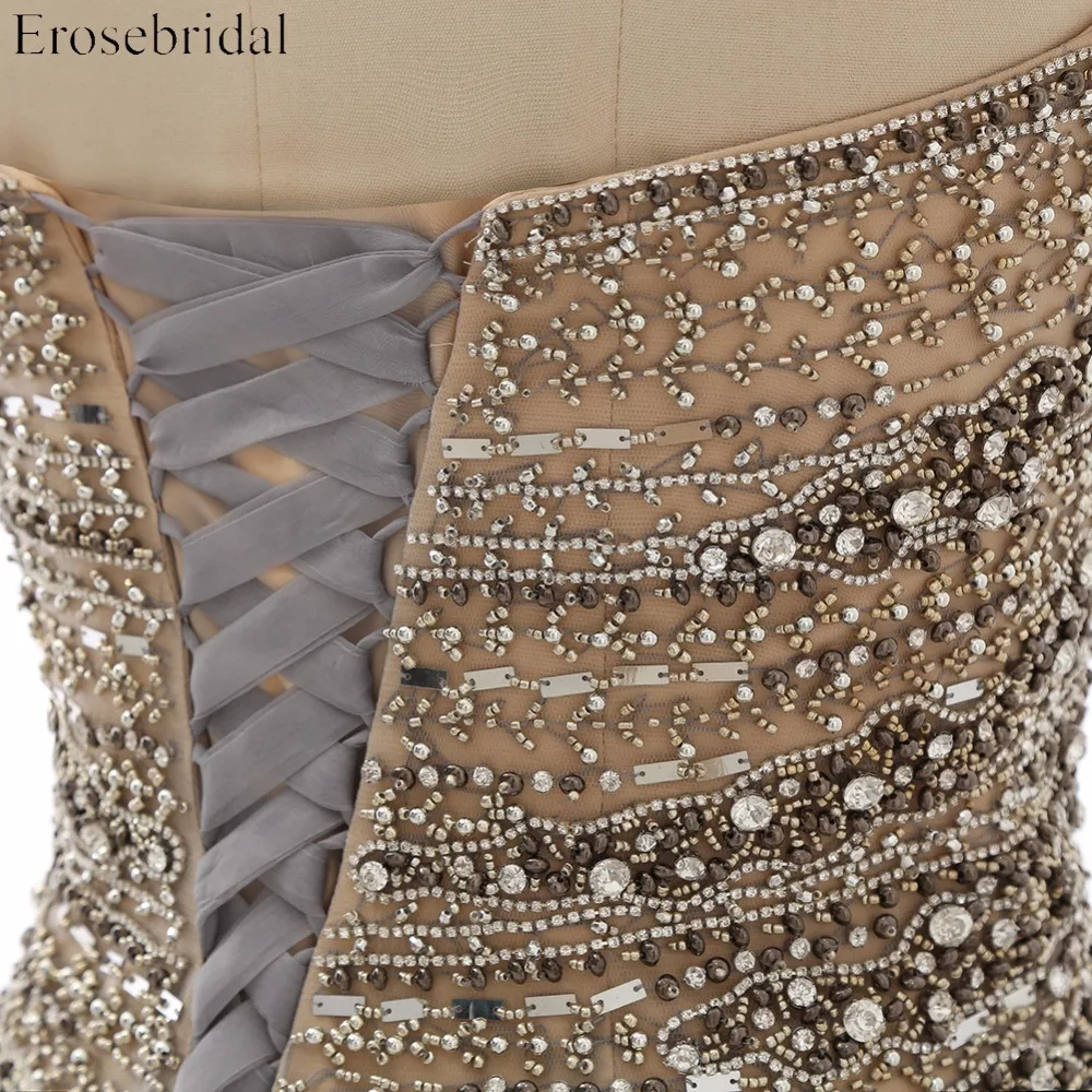 Роскошные вечерние платья с бисером, Erosrbridal, Длинные вечерние платья трапециевидной формы на выпускной, сексуальные платья с глубоким v-образным вырезом на спине, vestido de festa AR-B6