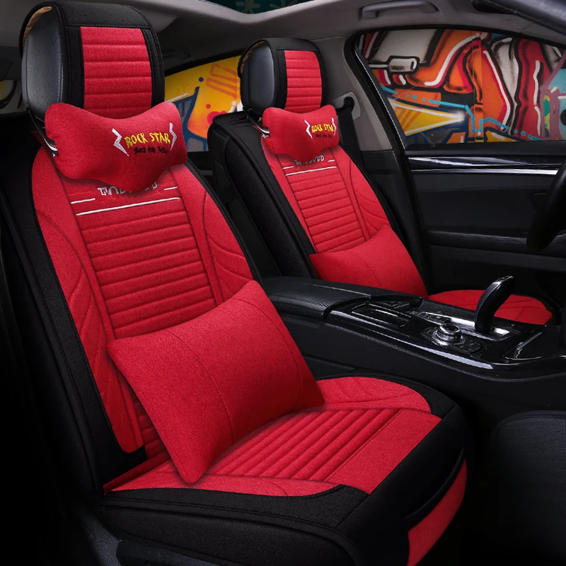 Универсальное льняное волокно автомобильные чехлы для сидений автомобиля на