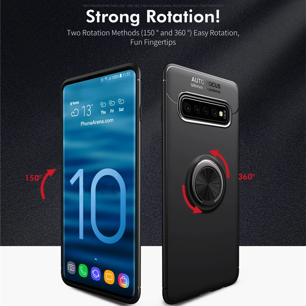 Чехол для Samsung Galaxy S10 5G металлический чехол с кольцом держателем на палец мягкий