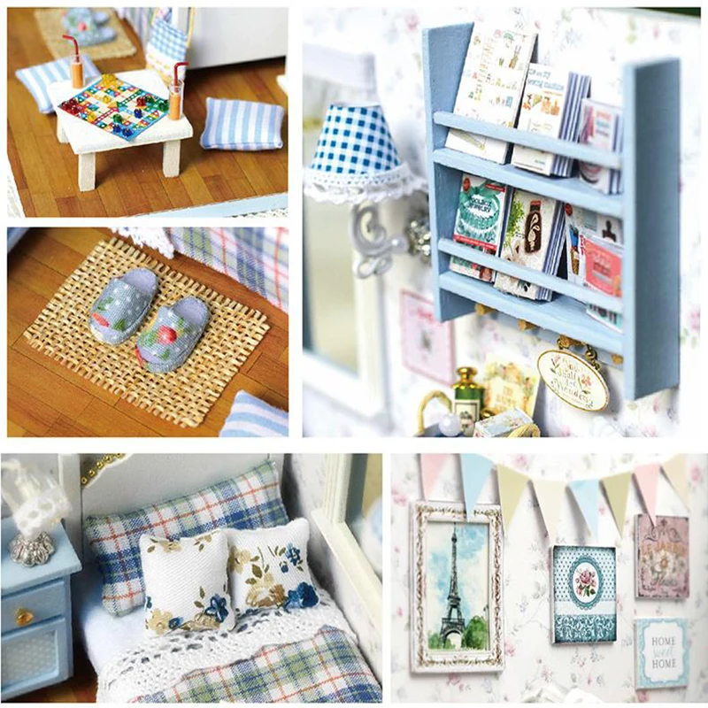 CUTEBEE Кукольный дом DIY Миниатюрный Кукольный домик Модель деревянная игрушка мебель Каса де куклы Boneca игрушечные дома подарок на день рождения H012