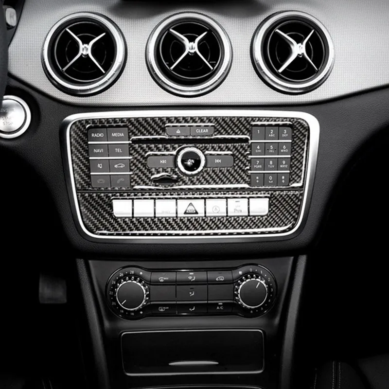 Центральная консоль кондиционер CD панель накладка для Mercedes Benz X156 W176 C117 CLA GLA A B класс углеродное волокно