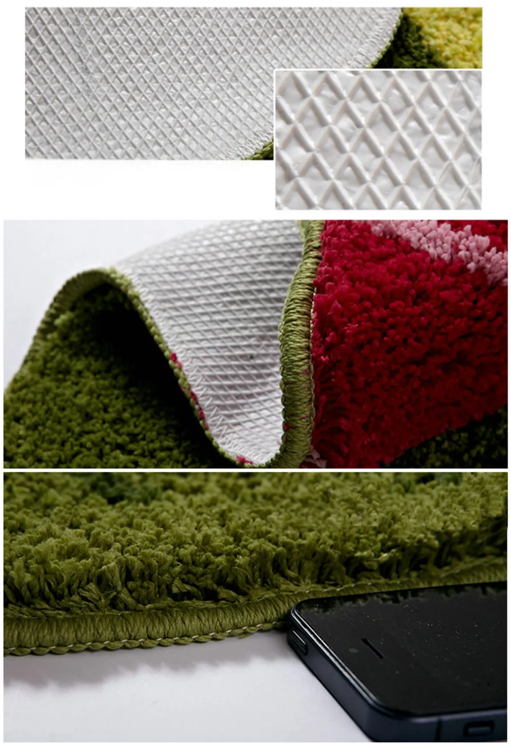 NiceRug бесплатная доставка милая зеленая микрофибра нескользящий коврик для