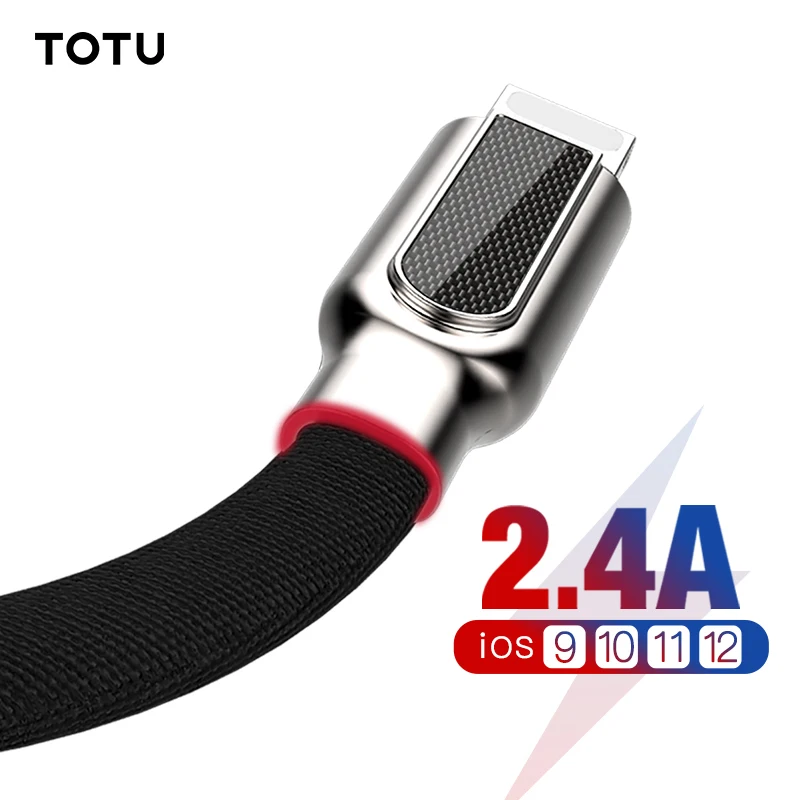 TOTU USB кабель для iPhone Xs Max 2.4A Быстрая зарядка зарядное устройство X 8 7 6 6s Plus Кабель