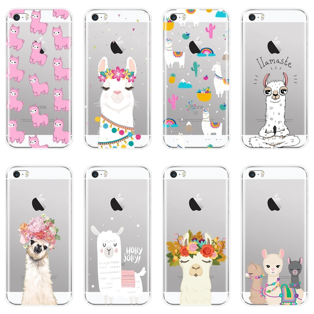 Чехол для Apple iPhone 5 S 5C 5S SE мягкий силиконовый чехол Kawaii милый из альпаки с