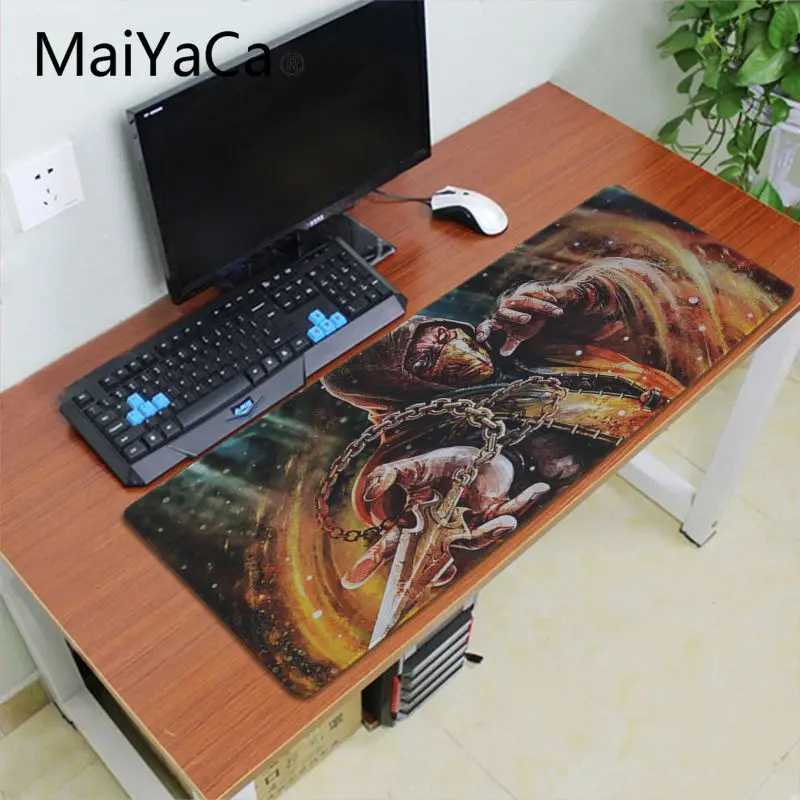 Резиновый коврик для мыши Maiyaca с логотипом mortal kombat настольная клавиатура в стиле