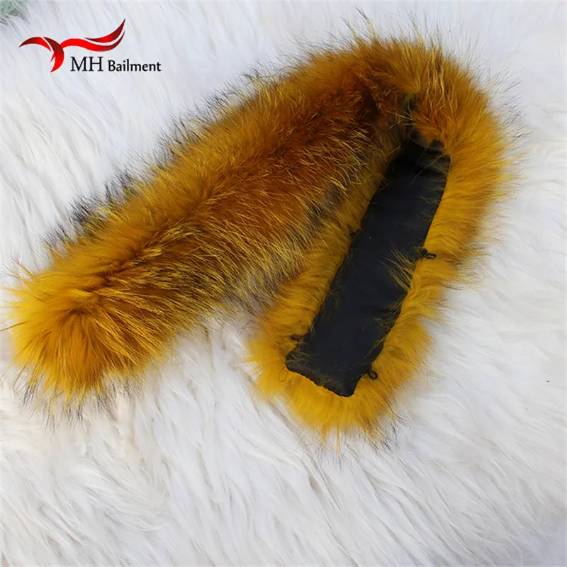 Женский шарф из натурального меха енота зимняя теплая шаль с меховым воротником