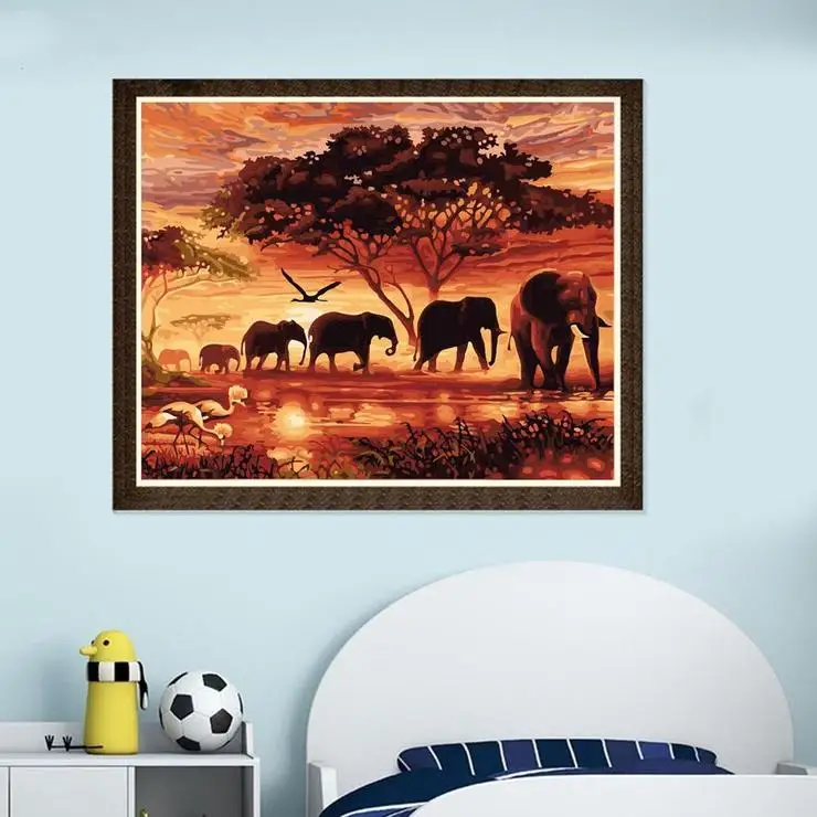 Картина из страз 5d &quotсделай сам&quot искусственные алмазы африканские слоны