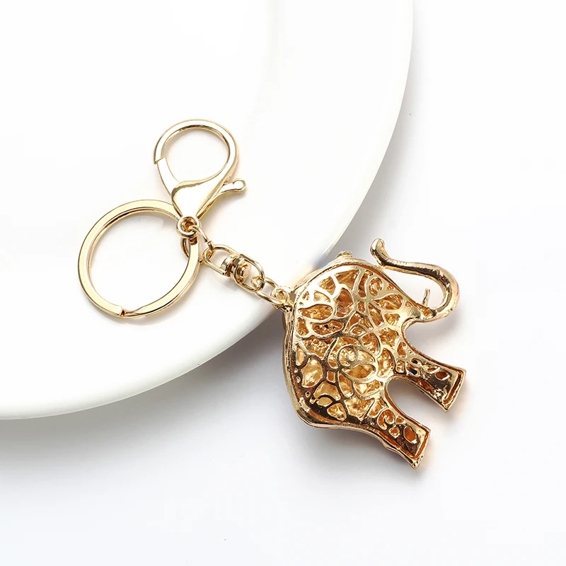 Счастливый глаз слон брелок полый кристалл сглаза золотого цвета для ключей