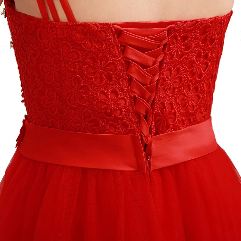 Женское вечернее платье с одним открытым плечом красное элегантное Формальное