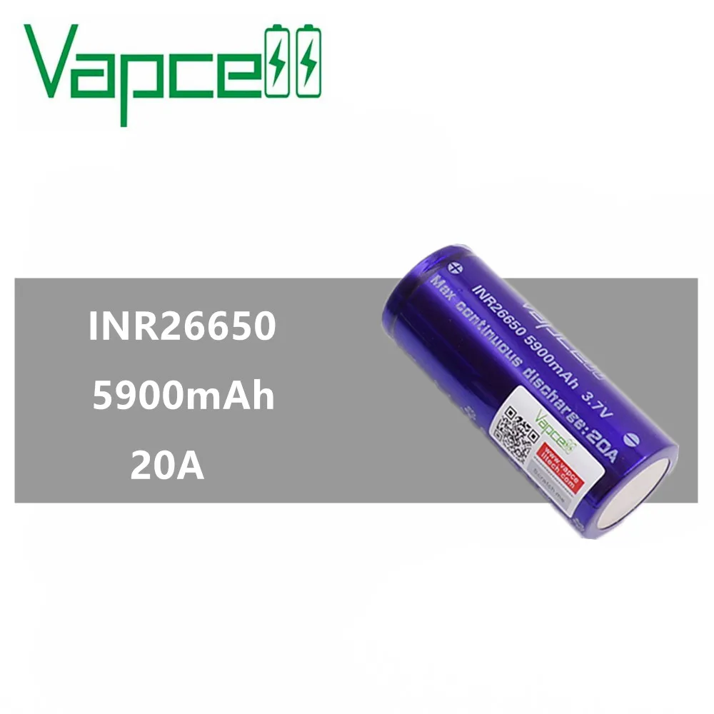 1 шт. VAPCELL INR26650 5900 мАч 20A аккумуляторная батарея INR 26650 большой емкости E-CIG vape cell IMR vs