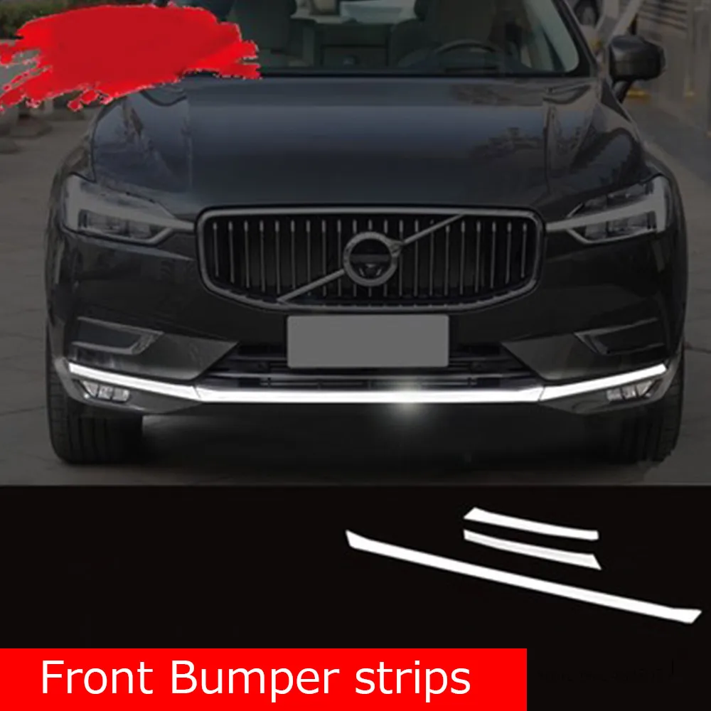 front bumper strips AITWATT для Volvo XC60 XC 60 Нержавеющая сталь Передняя Центральная Нижняя гоночная решетка решетчатый каркас полосы передние полосы для бампера - Цвет: front bumper strips