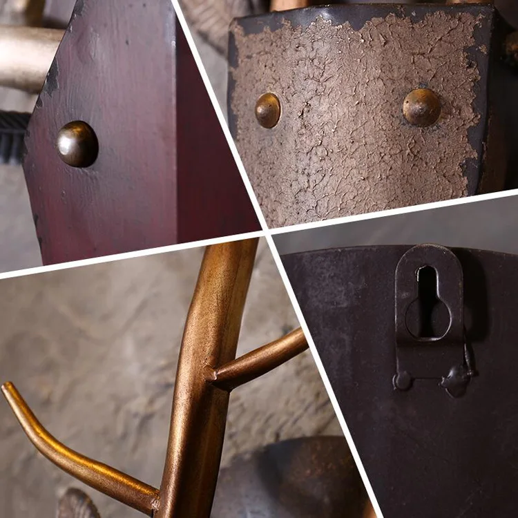 Лофты в американском ретро стиле декоративные металлические стены голова оленя