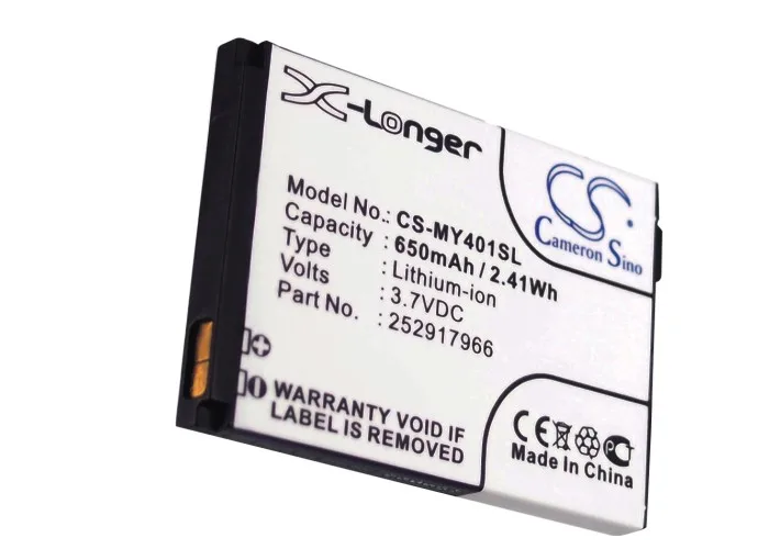 Кэмерон Sino 650mAh аккумулятор 252917966 для Sagem MY401C, MY-401C, MY401L, MY-401L