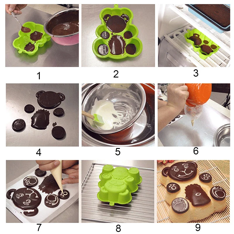 QuickDone медведь Форма силиконовые формы для выпечки лоток декорирования