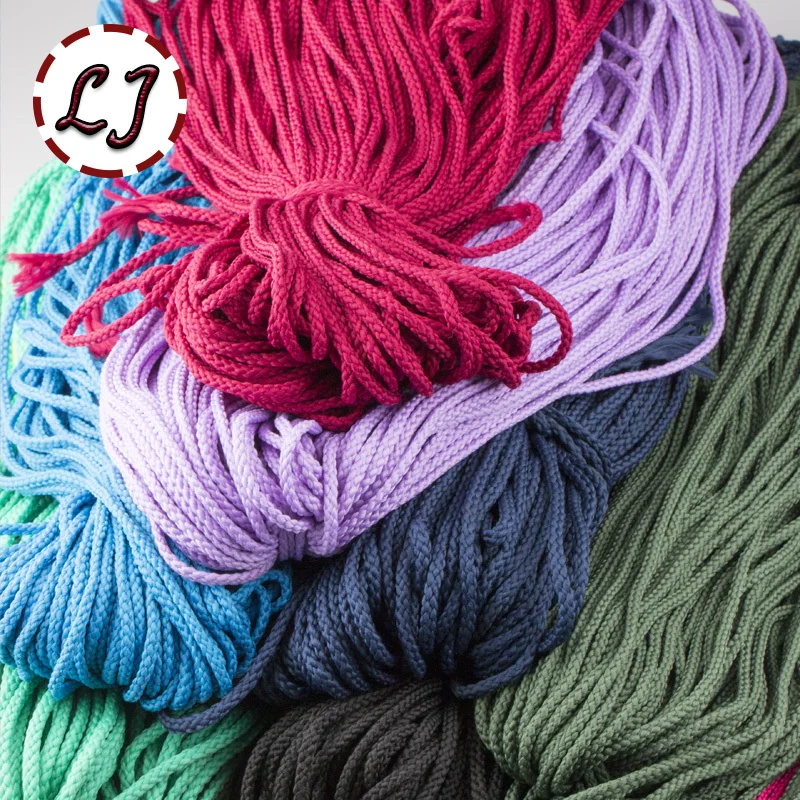 Оптовая продажа 4 мм 30 цветов высокопрочная веревка ручной работы для домашнего