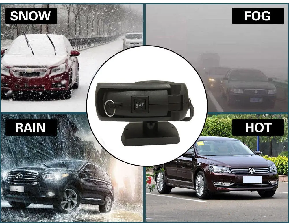 12V Портативный автомобильные нагревательные охладительные тепловентилятор Demister автомобильный обогреватель и вентилятор мгновенный нагрев и прохладный 200W обновление 2in1