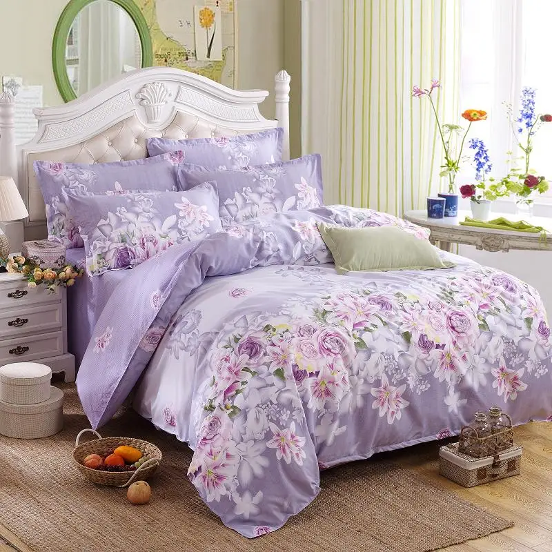 

4Pcs Bohemian Bedding Set Soft Polyester Bed Linen Duvet Cover Pillowcases Sheet Sets Home Textile Queen Coverlets25