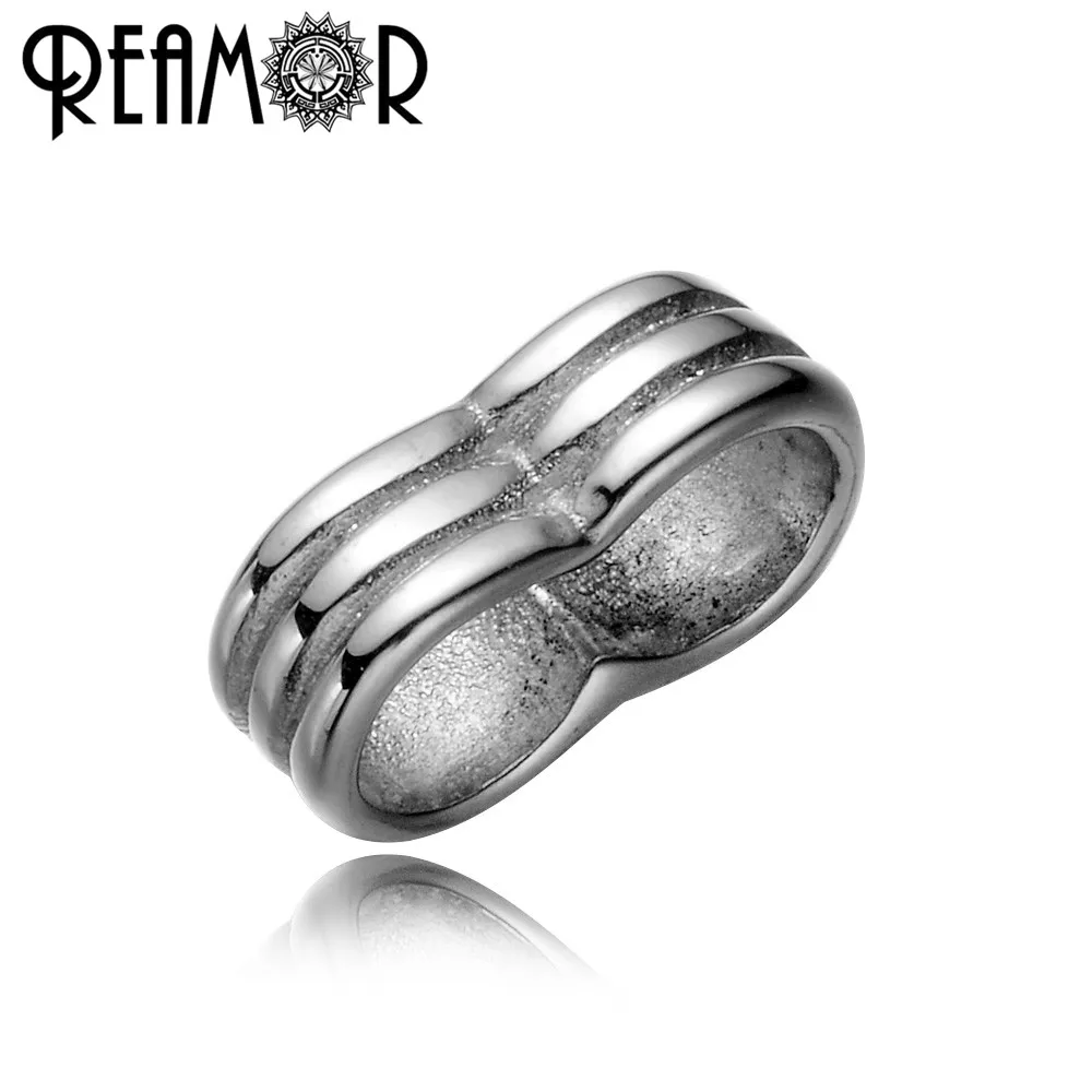 REAMOR 316l нержавеющая сталь серебро Цвет 6/5 мм двойной/квадратное отверстие вставка