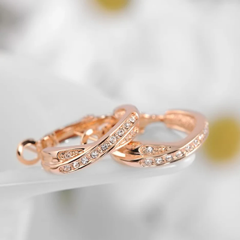 ROMAD милый романтический стиль EarrinROMAD ювелирные изделия розовое золото цвет