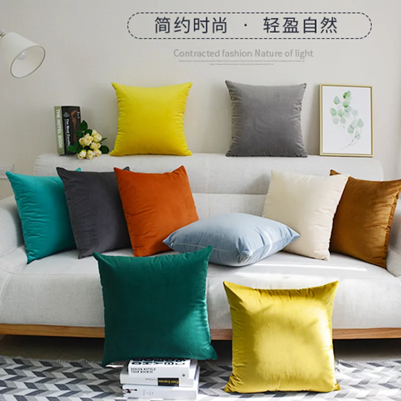 

Solid Colors Luxury plush Decorative Pillow Covers Cases Gifts