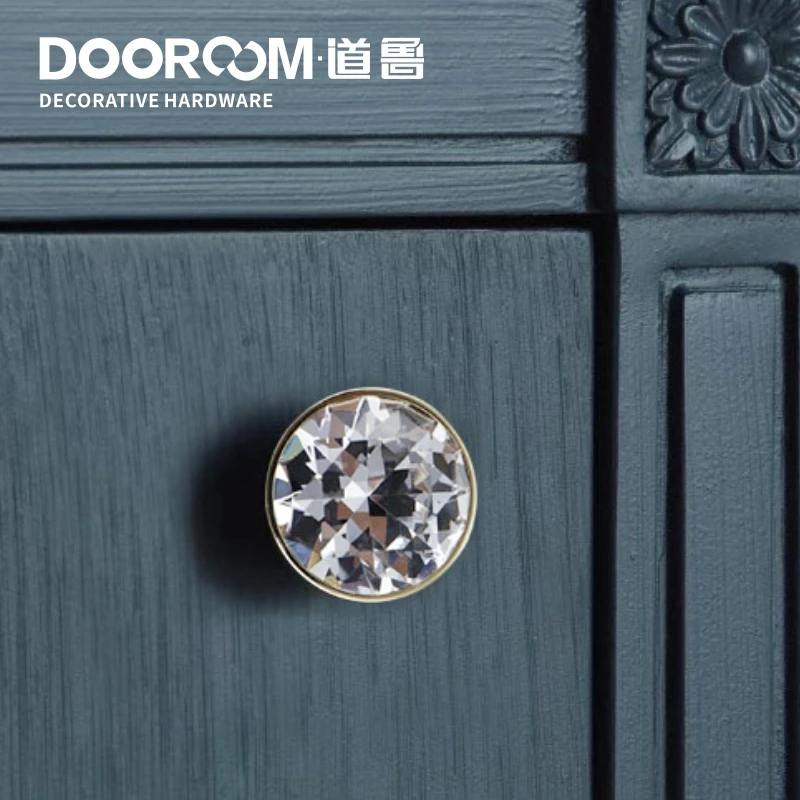 Dooroom латунные мебельные ручки Хрустальный шкаф комод шкаф дверь ящик обувной ящик тянет европейский светильник роскошные ручки