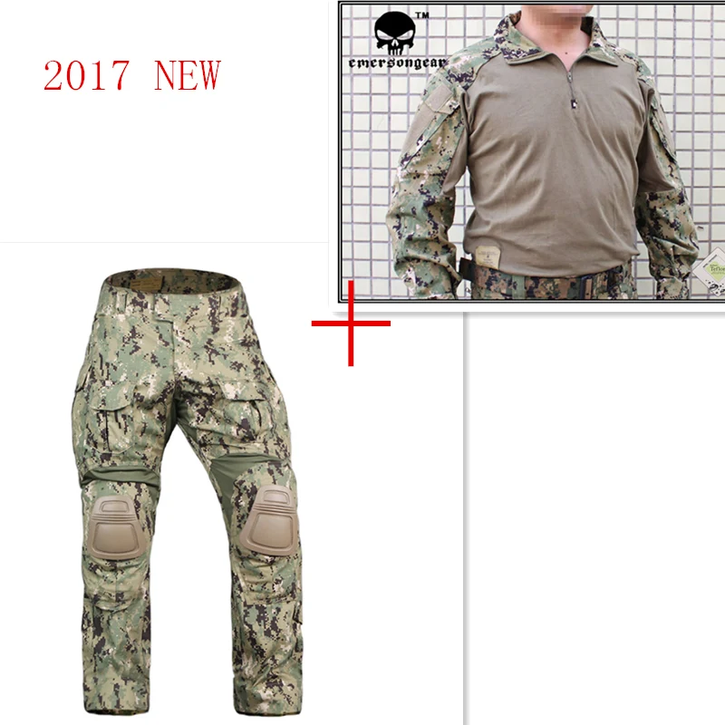 Страйкбол Emerson bdu G3 боевая униформа рубашка брюки с наколенниками Emerson BDU военная армия AOR2 камуфляж костюмы EM8596+ 7049