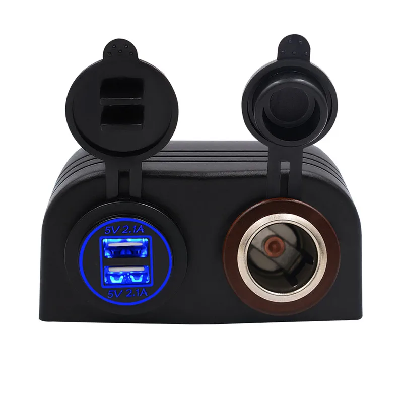 Автомобильный водонепроницаемый USB автомобиль DC 12 24V Двойная розетка для